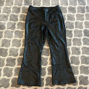 Black Faux Leather Women's Pants